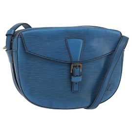 LOUIS VUITTON Borsa a Spalla Epi Jeune Fille MM Blu Toledo M52155 LV Auth BA12461