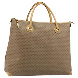 GUCCI Micro GG Supreme Tote Bag PVC Beige Gold 002 4868 39 Auth 176281