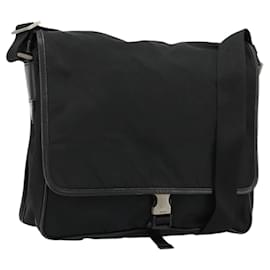 Borsa a Spalla PRADA Nylon Nero Argento Autentica 176173