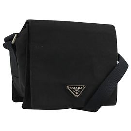 Borsa a Spalla PRADA in Nylon Nero Argento Autentica bs34639