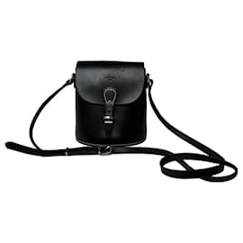 Borsa a tracolla in pelle vintage Courreges Paris, nera
