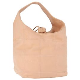 CHANEL Borsa a Mano Choco Bar in Pelle Beige CC Auth 179026A