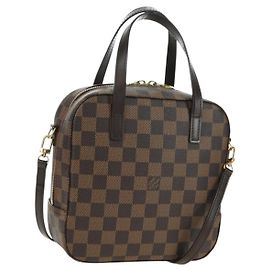 LOUIS VUITTON Sac à main Spontini Damier Ebene SPO 2way M47500 LV Auth am11377SAV