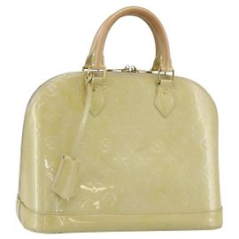 LOUIS VUITTON Borsa a Mano Monogram Vernis Alma PM 2way Beige M90170 LV Auth 177260