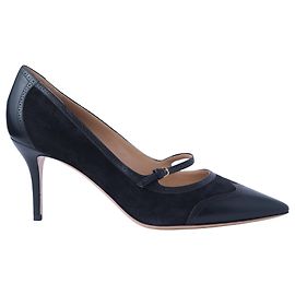 Salvatore Ferragamo Schwarze Leder- und Wildleder-Mary-Jane-Pumps