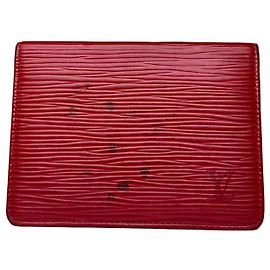 Vintage Louis Vuitton Epi Leather Card Holder Red