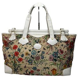 Borsa tote in tela Gucci Flora vintage multicolore