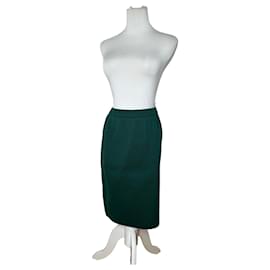 Jupe crayon en laine vert forêt vintage Yves Saint Laurent