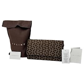 Vintage Celine Macadam Canvas Continental Geldbörse Braun - Céline