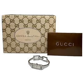 Vintage Gucci Damenarmbanduhr in Silberton Modell 1500L