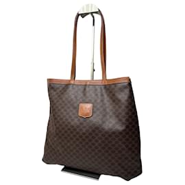 Céline Borsa tote in tela Macadam vintage Celine marrone scuro
