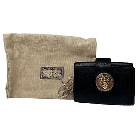 Portachiavi in pelle Guccissima vintage Gucci nero