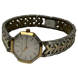 Montre pour femmes vintage Yves Saint Laurent bicolore cadran blanc
