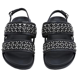 Alaïa Sandali Eyelet Slingback - Pelle Nera