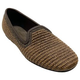 Ballerine in rafia intrecciata marrone Brunello Cucinelli con Monili