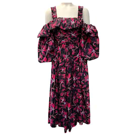 Caprice Kleid mit Zinnia-Druck in Pink / Lila von Ulla Johnson