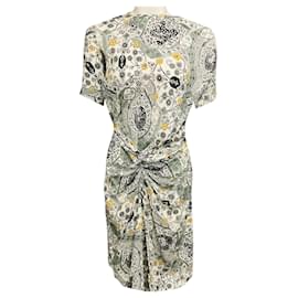 Isabel Marant Etoile Bedrucktes Bardeny Twist Front Kleid Ecru / Mandel von Isabel Marant Étoile