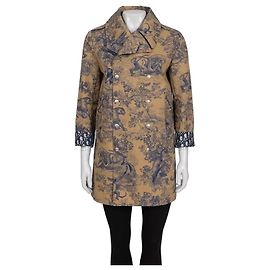 Trench coat de estampado de firma marrón Christian Dior Talla 36 de segunda mano