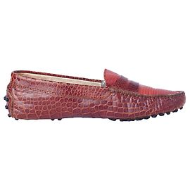 Gommino Fahr-Mokassins aus exotischem cognacfarbenem Leder von Tod's