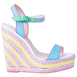 Autre Marque Sandali con zeppa in pelle multicolore e intrecciati Sophia Webster