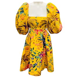 Robe mini en lin à imprimé floral Tropicana multicolore jaune de Zimmermann