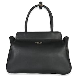 Prada Black Soft Grain Calfskin Medium Tote