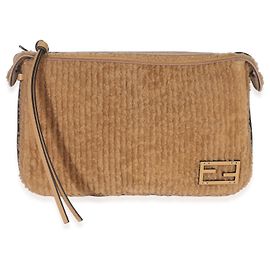 Simply Fendi Schultertasche Medium aus Miele Scuro Shearling Vitello