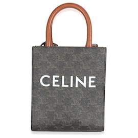 Cabas Mini Vertical Triomphe in Tela Marrone Celine - Céline