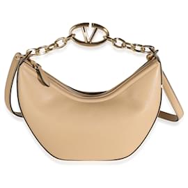 Valentino Borsa Hobo Piccola Vlogo Moon in Nappa Beige