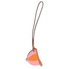 Charm per borsa Paddock Bombe in Swift Sable Rose D'été Abricot Naturale Hermès