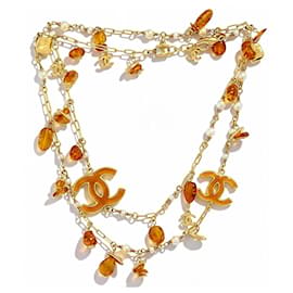 Chanel 11C Runway Collana Sautoir Ambra e Perle