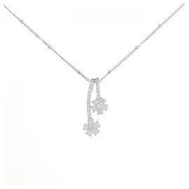Autre Marque 2-Wege-Diamant-Halskette aus Weißgold Au750