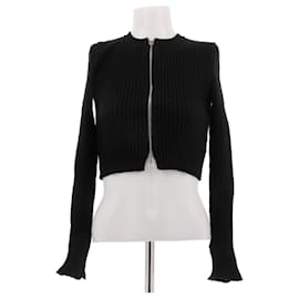 Paco Rabanne Cardigan mit Reißverschluss Schwarz Baumwolle XS