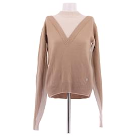 Paco Rabanne Zweifarbiger Wollpullover Beige