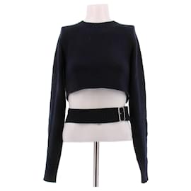 Paco Rabanne Strickpullover mit Ausschnitt Blau Navy XS