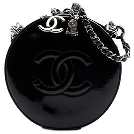 Borsa rotonda in vernice nera CC di Chanel