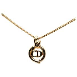 Collana Pendente Logo CD Placcato Oro Dior