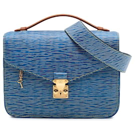 Pochette Metis in denim blu Epi e monogramma inverso Louis Vuitton