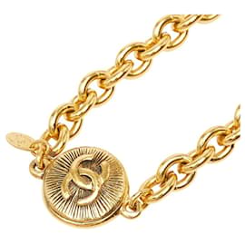 Collana a catena placcata oro Chanel Coco Mark