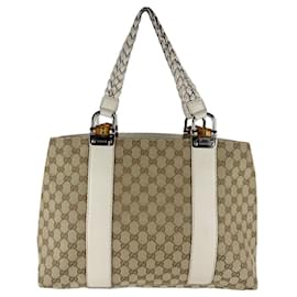 Borsa tote in tela GG Bamboo di Gucci