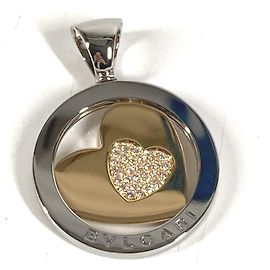 Bulgari Collar Péndulo Corazón Tondo en Oro de 18K y Oro Blanco Bvlgari