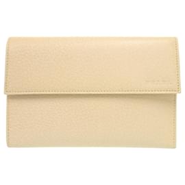 Billetera de cuero Corda beige plegable Prada 1M0510