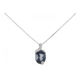 Autre Marque Au585 Au750 Blue Topaz Diamond Necklace