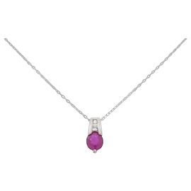 Autre Marque Collana in Rubino e Diamante Pt900 Pt850