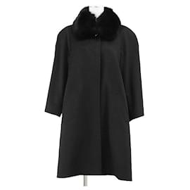 Vintage 90's Balmain brown long lammy coat jacket oversized