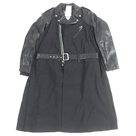 Abrigo de traje de cuero Sacai Schott