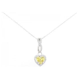 Autre Marque Au750 Weißgold Saphir Diamant Halskette