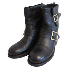 Stivali da ingegnere in shearling Jimmy Choo