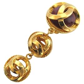 Orecchini a Clip Triplo Drop Gripoix Vintage Coco Mark di Chanel