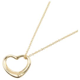 Tiffany & Co. Small 18K Yellow Gold Open Heart Necklace